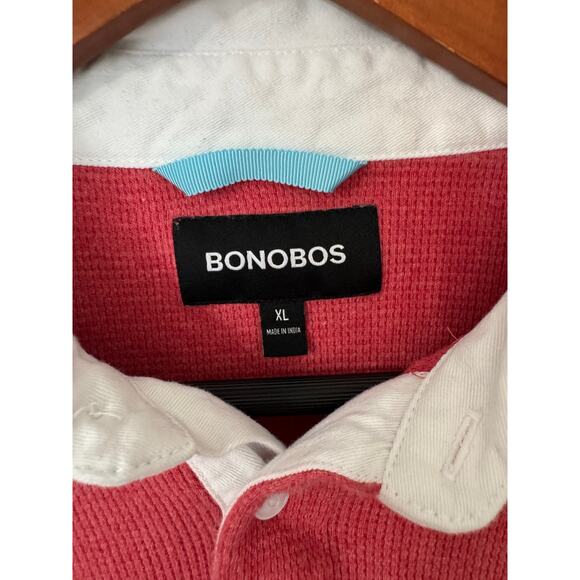 Bonobos‎ Red and Blue Thermal Collared Long Sleeve Shirt Size XL - Picture 4 of 5